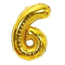 Load image into Gallery viewer, Gold Sliver 32 inch  0-9  Large Helium Digital Air Ballons Foil Children Festival Birthday Party for Kids Cartoon Hat Toys